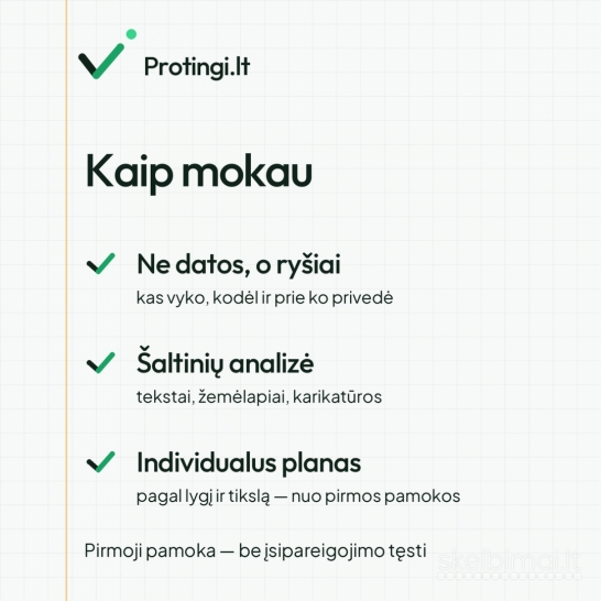 Istorijos korepetitorius – gyvai Kaune arba internetu