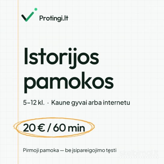Istorijos korepetitorius – gyvai Kaune arba internetu
