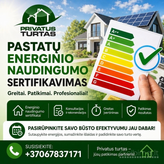 Pastatų energinis naudingumo sertifikatas ir pažymos – skubiai visoje LIETUVOJE