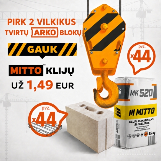 Silikatiniai blokeliai Arko + Mitto akcija