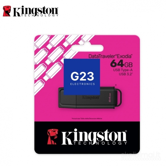 1316 Atmintinė USB raktas 64GB USB 3.2 Kingston DataTraveler Exodia WWW.G23.LT