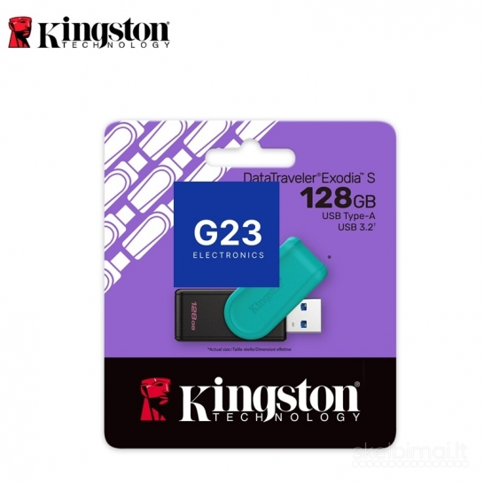 1317 Atmintinė USB raktas 128GB USB 3.2 Kingston Exodia S WWW.G23.LT