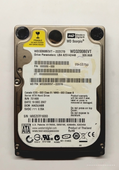 HDD sata 640gb 500gb 320gb geros būklės tested 