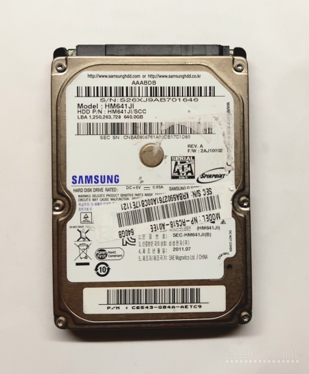 HDD sata 640gb 500gb 320gb geros būklės tested 
