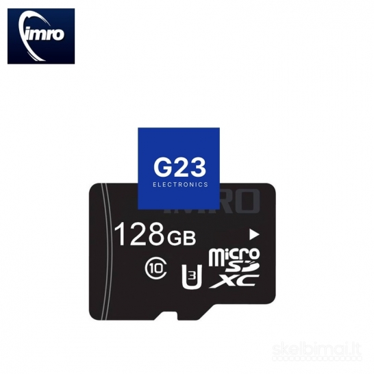 1322 Atminties kortelė Micro SD 128GB 10 klasės su SD adapteriu IMRO WWW.G23.LT