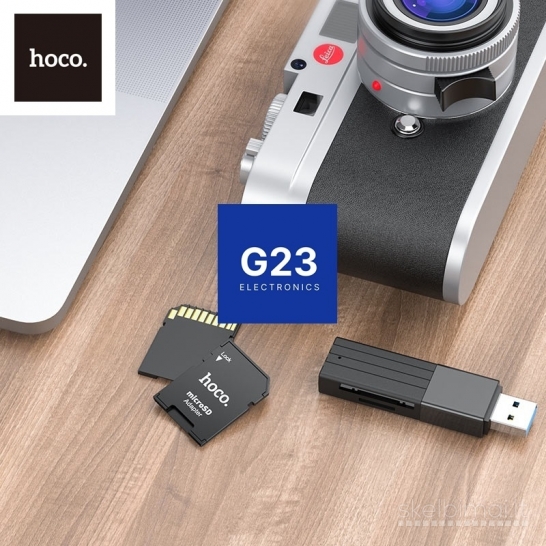 1257 Atminties kortelių adapteris Micro SD į SD Hoco HB22 WWW.G23.LT