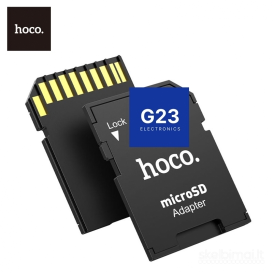 1257 Atminties kortelių adapteris Micro SD į SD Hoco HB22 WWW.G23.LT