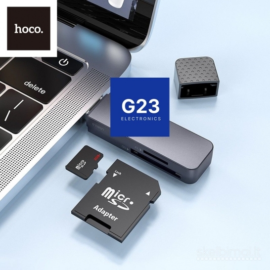 1258 Atminties kortelių skaitytuvas Micro SD ir SD su USB 2.0 jungtimi Hoco HB45