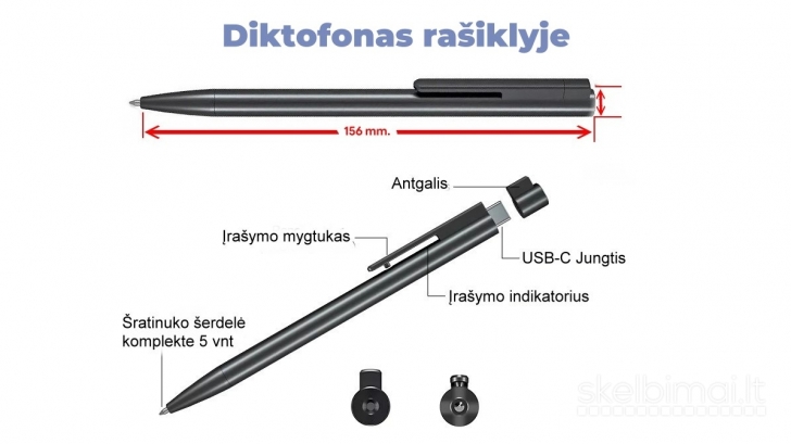 USB Diktofonai pokalbių įrašymui