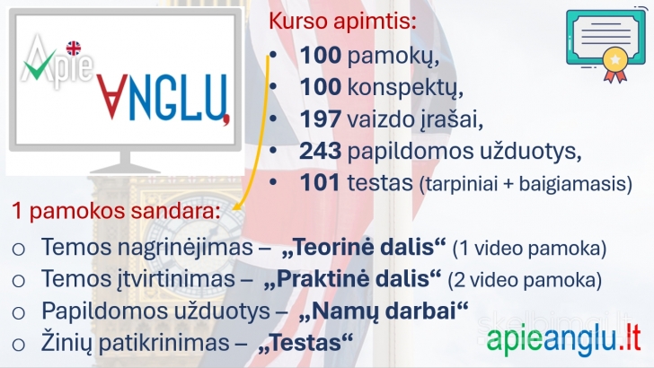 Išmok ANGLŲ kalbą per 100 pamokų!