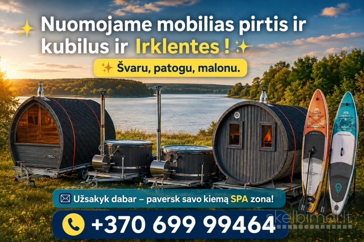 Nuomojame mobilias pirtis ir kubilus ALYTUS ! +370 699 99464