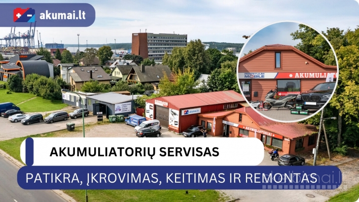Akumuliatorių servisas – patikra, įkrovimas, keitimas ir remontas Klaipėdoje