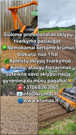 Apleistų sklypų tvarkymas ir kelmų frezavimas