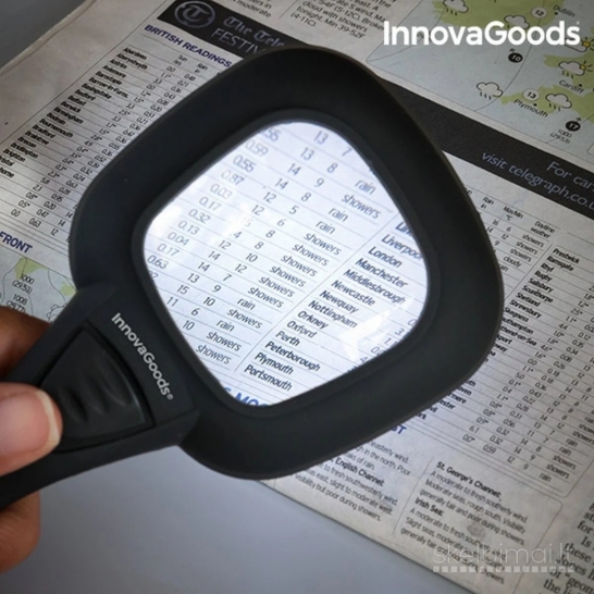 InnovaGoods 3× didinamasis stiklas su LED ir UV