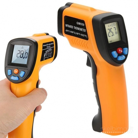 GM550 bekontaktis lazerinis termometras, -50–550 °C