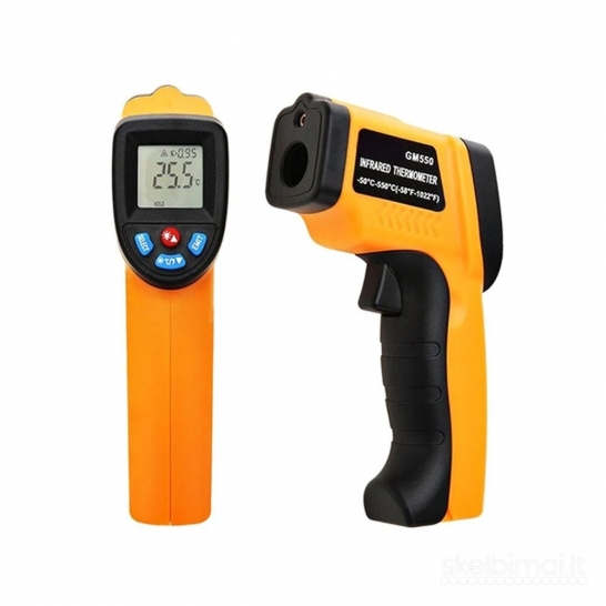 GM550 bekontaktis lazerinis termometras, -50–550 °C