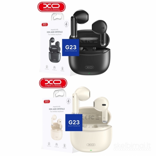 1803 Bluetooth ausinės XO Mini Jade Crystals su įkrovimo dėklu G23.LT