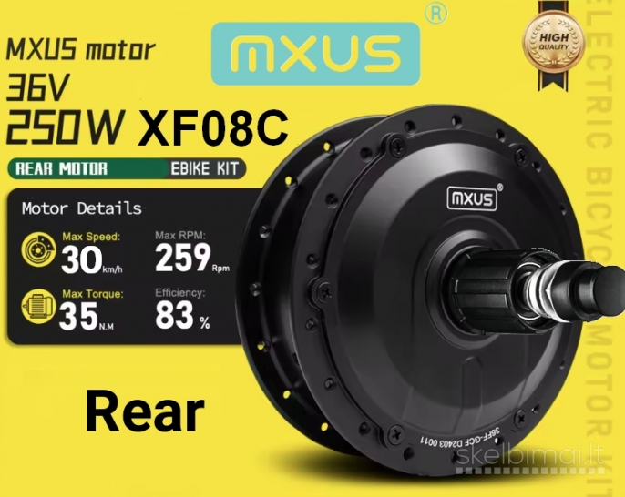 Naujas Galinis El. Dviračio Variklis Mxus XF08C 250W 36V