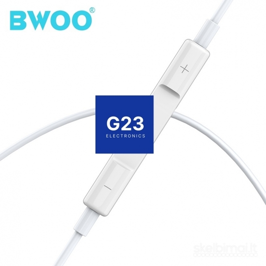 1808 Laidinės Type-C ausinės BWOO su plastikiniais antgaliais WWW.G23.LT