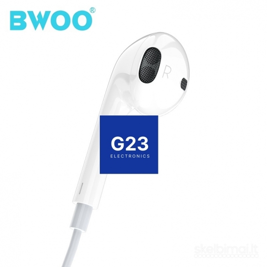 1808 Laidinės Type-C ausinės BWOO su plastikiniais antgaliais WWW.G23.LT