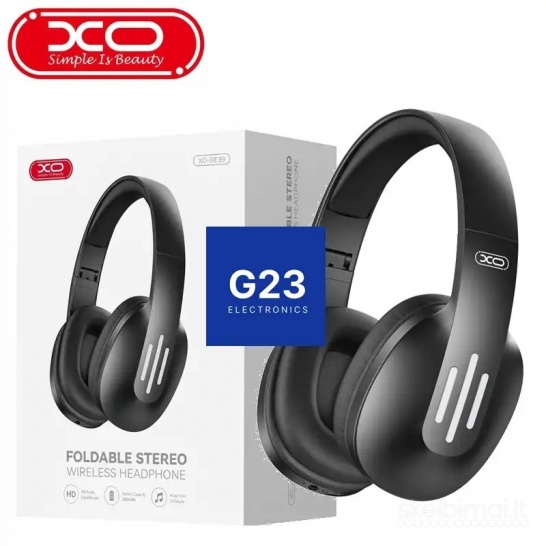 1810 Bluetooth ausinės XO ant ausų sulankstomos juodos spalvos WWW.G23.LT