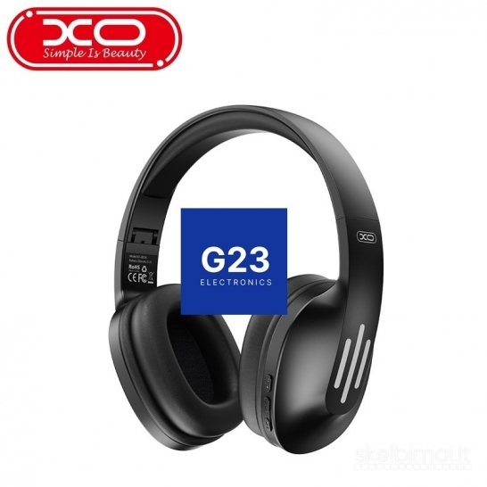 1810 Bluetooth ausinės XO ant ausų sulankstomos juodos spalvos WWW.G23.LT