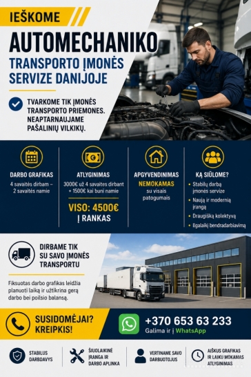 Sunkvežimių automechanikas Danijoje