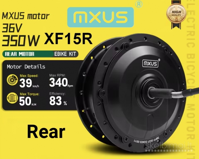 Naujas Galinis El. Dviračio Variklis Mxus XF15R 350W 36V