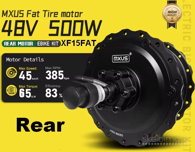 Naujas Galinis El. Dviračio Variklis Mxus XF15FAT 500W 48V (Fat Bike)