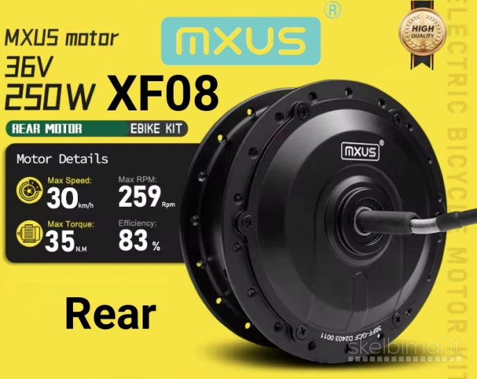 Naujas Galinis El. Dviračio Variklis MXUS XF08 250W 36V