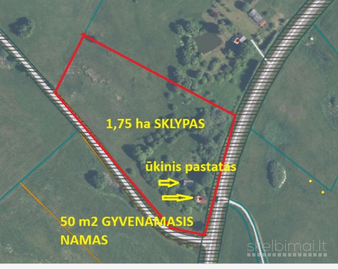 Sodyba su 1,75 ha žemės