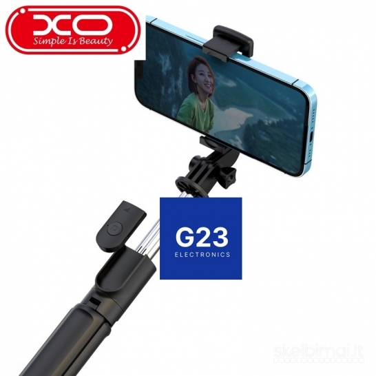 1830 Trikojis stovas asmenukių (selfie) lazda XO SS09 Bluetooth 64 cm WWW.G23.LT