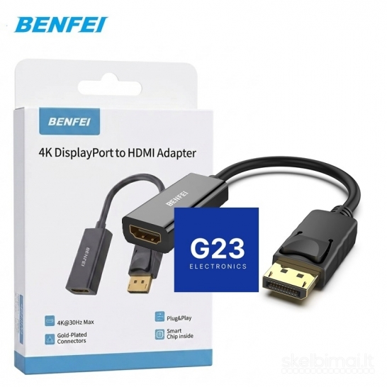 1834 DisplayPort į HDMI lizdą jungtis laidas Benfei WWW.G23.LT