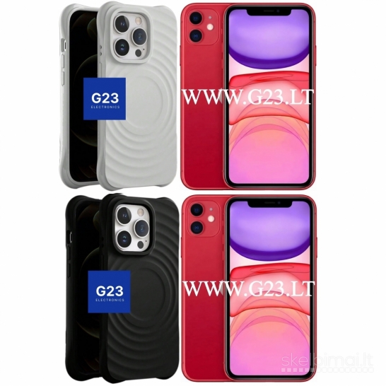 1855 MagSafe Wave dėklas nugarėlė Apple iPhone 11 juodas, pilkas WWW.G23.LT