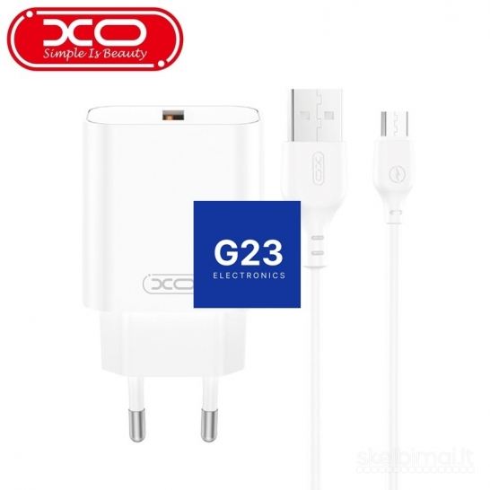 1865 Tinklo kroviklis 18W QC3.0 ir USB-A į Type-C laidas XO WWW.G23.LT