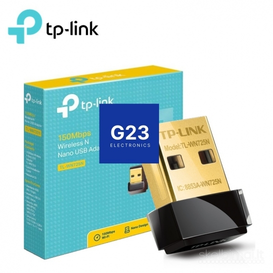 1866 Wi-Fi adapteris TP-Link 150Mbps USB nano WWW.G23.LT
