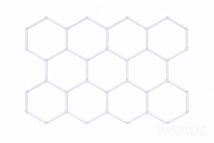 Hexagon rombo formos garažo apšvietimas 11 grid