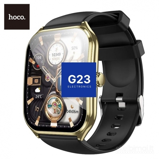 1872 Išmanusis laikrodis Hoco Y28 AMOLED auksinis WWW.G23.LT