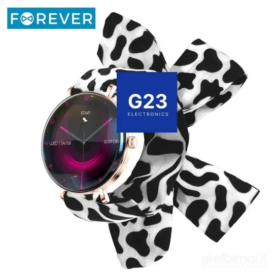 1876 Išmanusis laikrodis Forever Lucca Cow Print rožinio aukso WWW.G23.LT