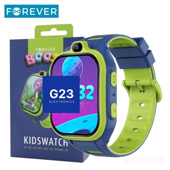 1886 Vaikiškas išmanusis laikrodis Forever Kids Boost 4G GPS mėlynas WWW.G23.LT