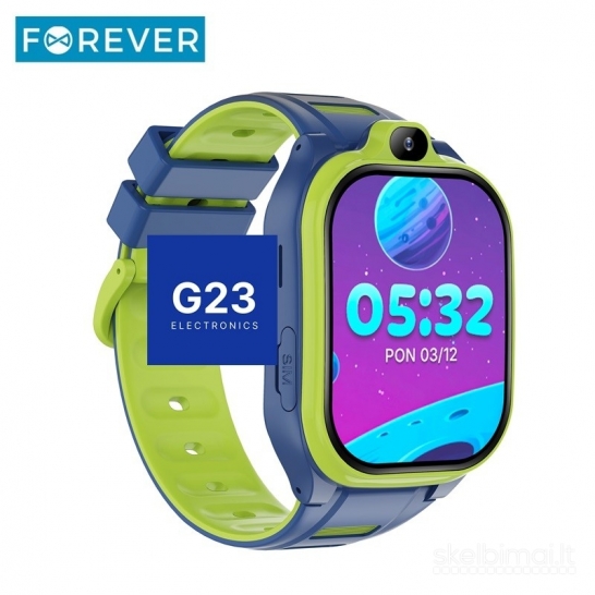 1886 Vaikiškas išmanusis laikrodis Forever Kids Boost 4G GPS mėlynas WWW.G23.LT