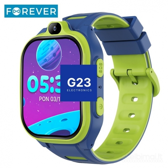 1886 Vaikiškas išmanusis laikrodis Forever Kids Boost 4G GPS mėlynas WWW.G23.LT