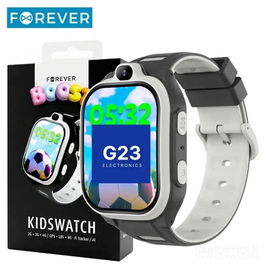 1888 Vaikiškas išmanusis laikrodis Forever Kids Boost 4G GPS juodas WWW.G23.LT