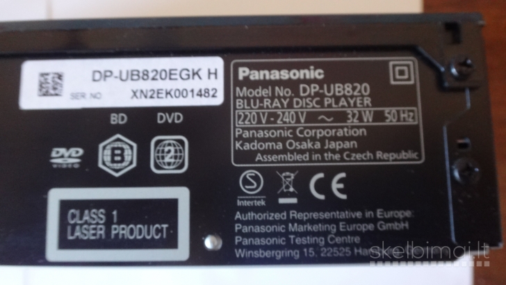 Panasonic blu ray vaizdo grotuvas