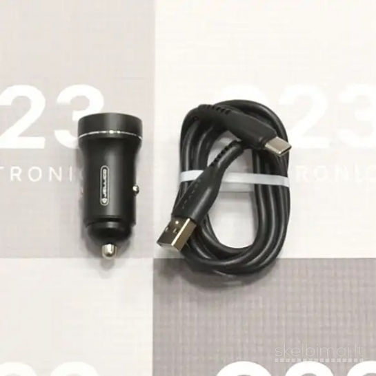 1892 Auto kroviklis Type-C 20W ir USB 18W su Type-C laidu Jellico WWW.G23.LT