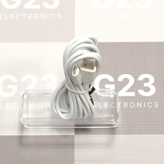 1911 Micro USB laidas 3 metrai 2A maXlife baltos spalvos WWW.G23.LT