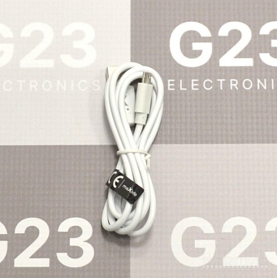 1912 Micro USB laidas 1 metras 3A maXlife baltos spalvos WWW.G23.LT
