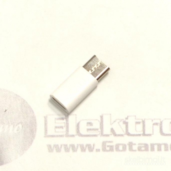 1914 Micro USB lizdas į Type-C jungtis baltos spalvos WWW.G23.LT