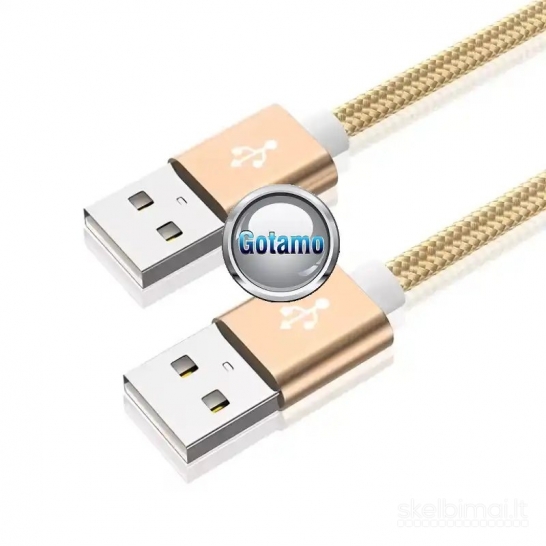 1915 USB 2.0 į USB 2.0 laidas 3 metrai aukso spalvos WWW.G23.LT