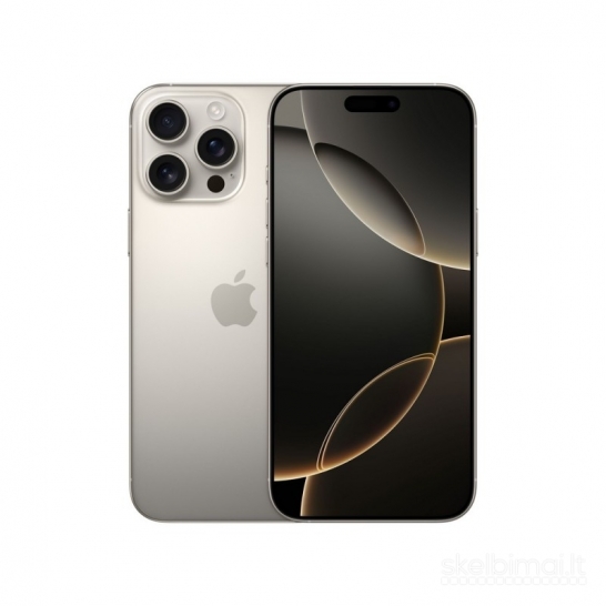 Apple Iphone 16pro max 256gb, labai geros bukles su komplektu ir garantija.